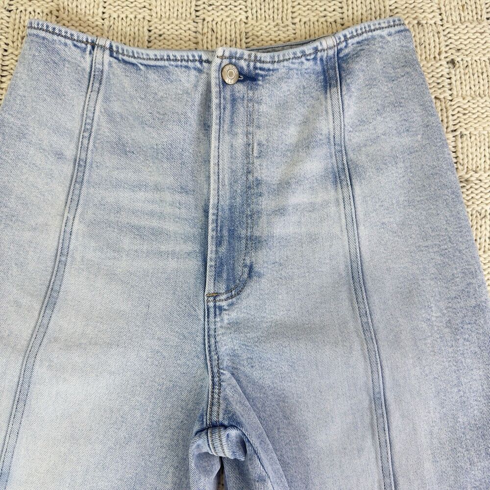 Pistola Blair High Waist Crop Barrel Jeans Size 26 Pristine Light Wash Denim - Picture 6 of 11